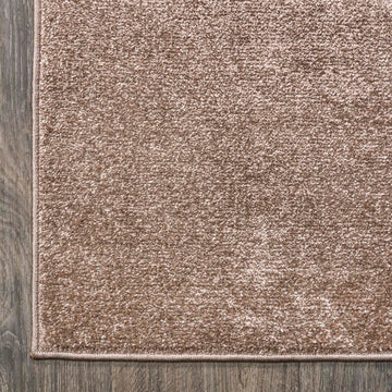 Haze Solid Low-Pile Area Rug Brown